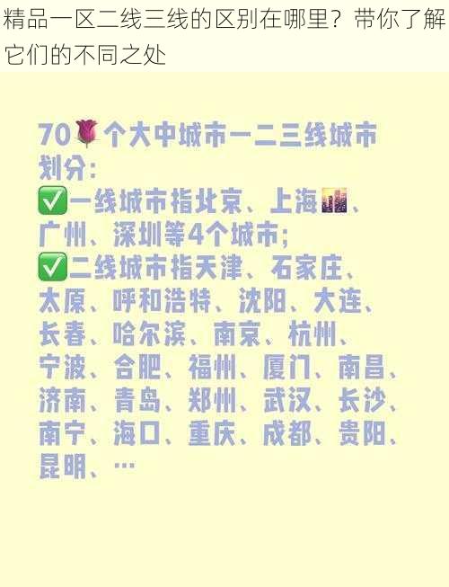 精品一区二线三线的区别在哪里？带你了解它们的不同之处