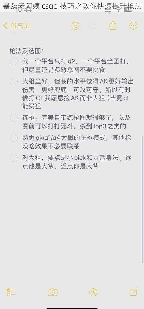 暴躁老阿姨 csgo 技巧之教你快速提升枪法