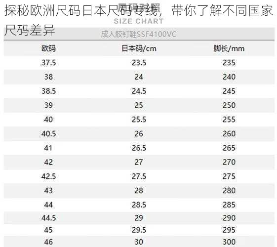 探秘欧洲尺码日本尺码专线，带你了解不同国家尺码差异