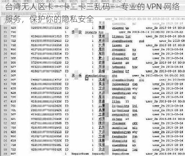 台湾无人区卡一卡二卡三乱码——专业的 VPN 网络服务，保护你的隐私安全