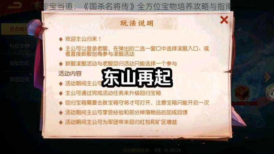 珍宝当道：《国杀名将传》全方位宝物培养攻略与指南