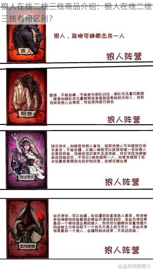 狼人在线二线三线商品介绍：狼人在线二线三线有何区别？