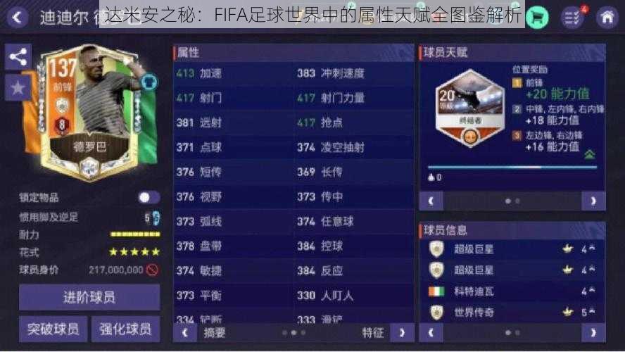 达米安之秘：FIFA足球世界中的属性天赋全图鉴解析