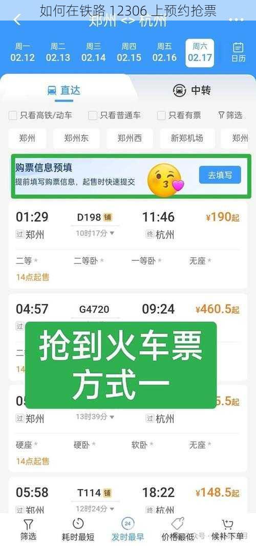 如何在铁路 12306 上预约抢票