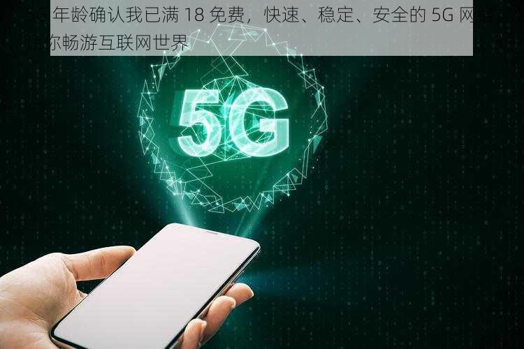 5G 年龄确认我已满 18 免费，快速、稳定、安全的 5G 网络，让你畅游互联网世界