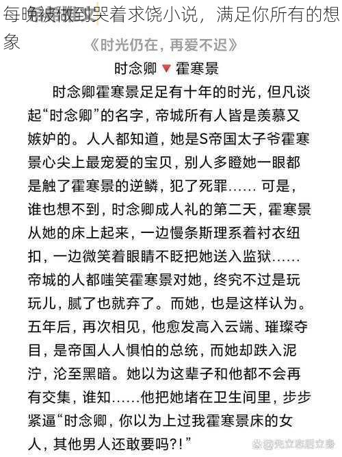 每晚被做到哭着求饶小说，满足你所有的想象